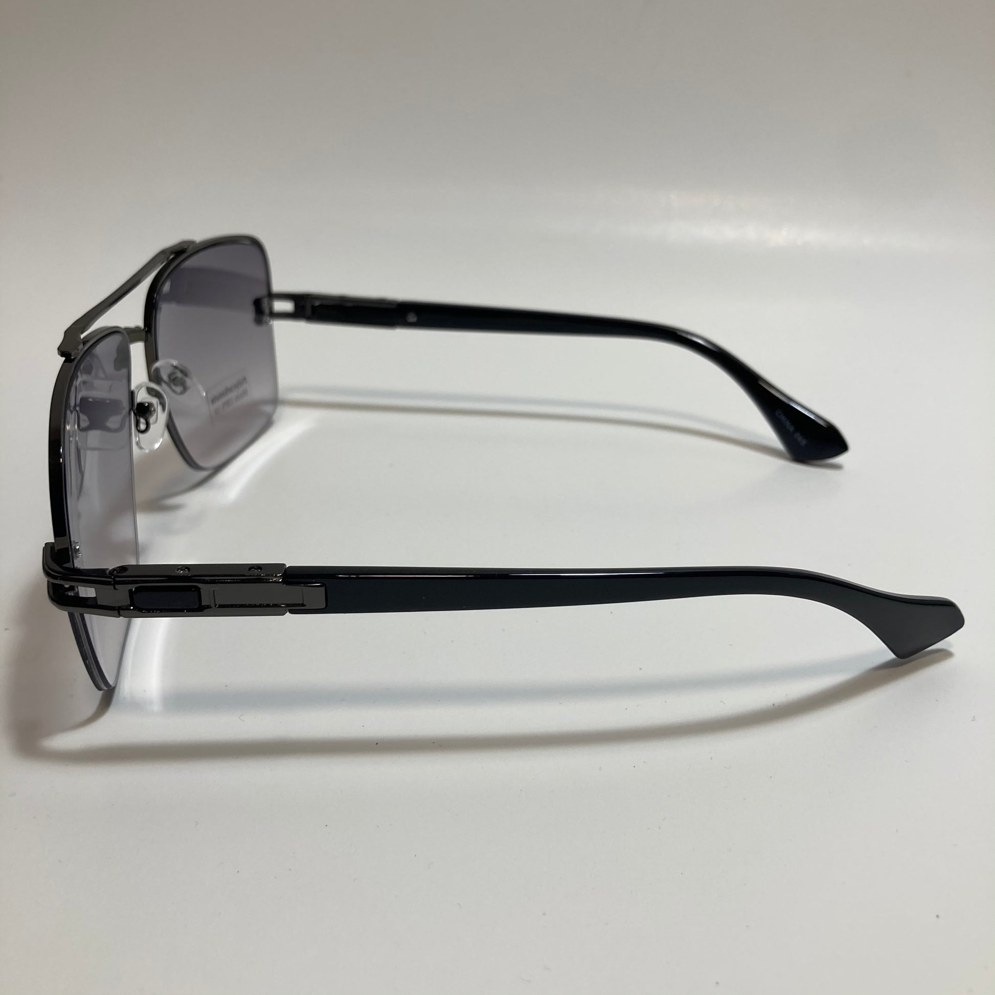 mens blue and black mirrored square aviator sunglasses