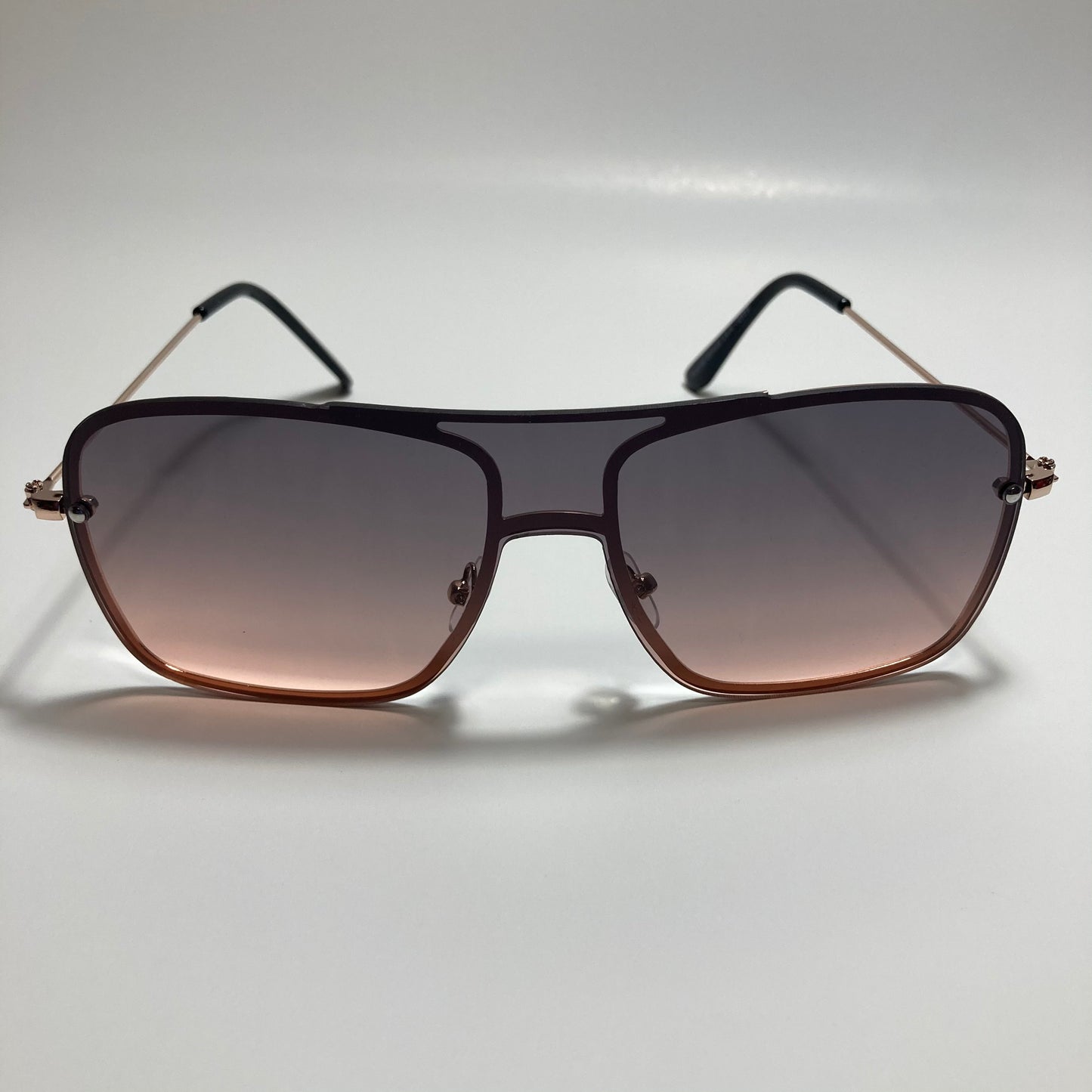 mens and womens pink black and gold shield aviator sunglasses