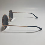 mens and womens gold and green mirrored round sunglasses