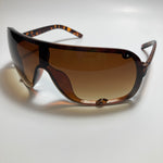 mens and womens brown mirrored shield sunglasses 