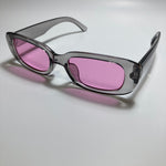 womens pink and gray square sunglasses