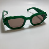 womens green and brown chunky frame sunglasses