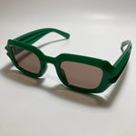 womens green and brown chunky frame sunglasses