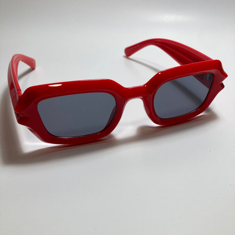 womens black and red chunky frame sunglasses 