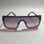 womens black and pink shield sunglasses