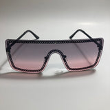womens black and pink shield sunglasses