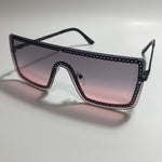 womens black and pink shield sunglasses