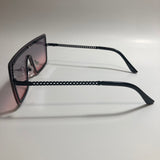 womens black and pink shield sunglasses