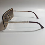 womens gold and brown shield sunglasses