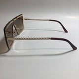womens gold and brown shield sunglasses