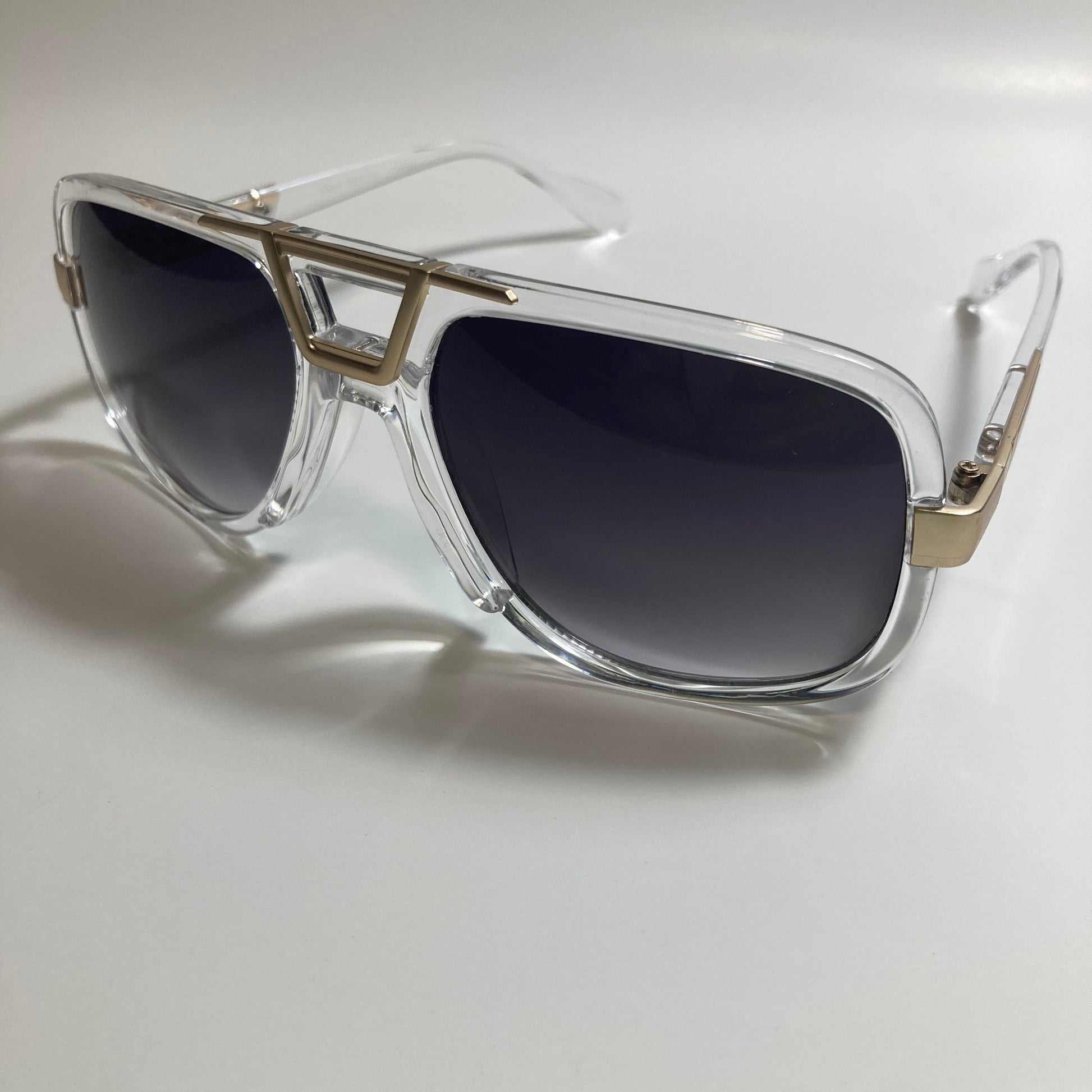 mens and womens clear and black gazelle sunglasses