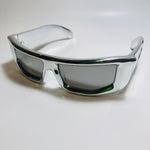 mens and womens futuristic sunglasses silver and mirrored silver