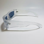 mens and womens futuristic sunglasses frosted clear and black