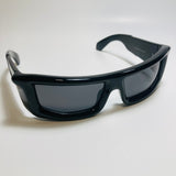 mens and womens futuristic sunglasses gloss black and black