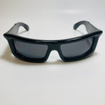 mens and womens futuristic sunglasses gloss black and black