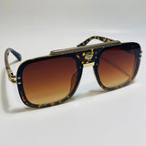 mens and womens brown and gold italian aviator sunglasses 