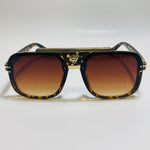 mens and womens brown and gold italian aviator sunglasses 