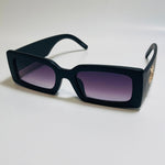 mens and womens black rectangle sunglasses 