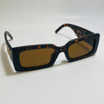 mens and womens brown rectangle sunglasses 