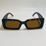 mens and womens brown rectangle sunglasses 