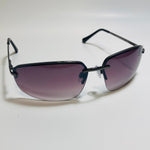 mens and womens black half rim wrap 2000s sunglasses 