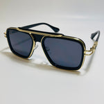 mens black and gold aviator sunglasses 