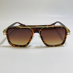 mens brown and gold aviator sunglasses 