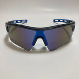 mens and womens mirrored black and blue running sunglasses