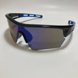 mens and womens mirrored black and blue running sunglasses