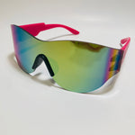 mens and womens mirrored pink green and blue running sunglasses 