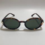 brown and green round womens sunglasses