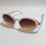 pink and brown round womens sunglasses