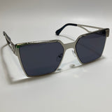 womens silver and blue square sunglasses