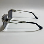 womens silver and blue square sunglasses