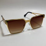 gold and brown square womens sunglasses