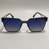 womens black and blue square sunglasses