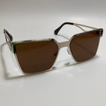 gold and brown square womens sunglasses