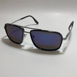 mens and womens black silver and blue mirrored aviator sunglasses