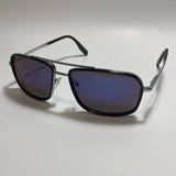 mens and womens black silver and blue mirrored aviator sunglasses