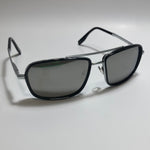  mens and womens black and silver mirrored aviator sunglasses