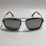  mens and womens black and silver mirrored aviator sunglasses