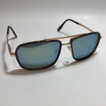 mens and womens gold brown and blue mirrored aviator sunglasses