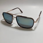 mens and womens gold brown and blue mirrored aviator sunglasses