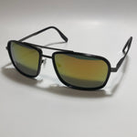 mens and womens black and orange mirrored aviator sunglasses