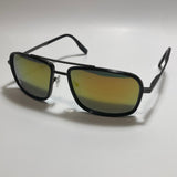 mens and womens black and orange mirrored aviator sunglasses