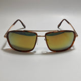  mens and womens gold orange and brown mirrored aviator sunglasses