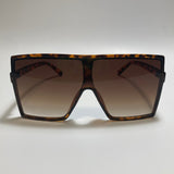 Womens oversized brown tortoise shield sunglasses