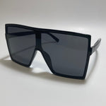 Womens oversized black shield sunglasses