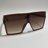 Womens oversized brown shield sunglasses