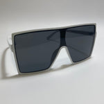 Womens oversized white and black shield sunglasses